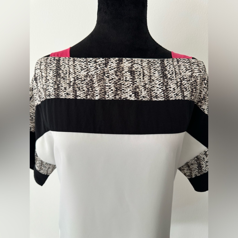 Sachin + Babi White Snake Print Color Block Off S… - image 4